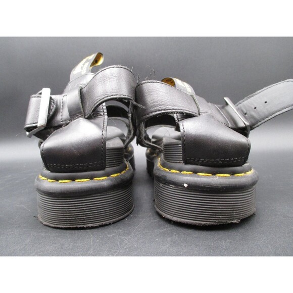 Dr Martens Sandals Mens 9 Terry Fisherman Black Leather Gladiator Bouncing Soles